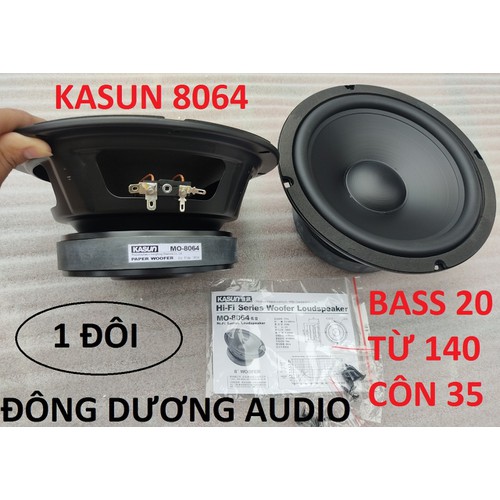 CỦ LOA BASS 20 KASUN HONG KONG GÂN CAO SU TỪ 140 COIL 35MM - GIÁ 1 ĐÔI - HÀNG NHẬP KHẨU