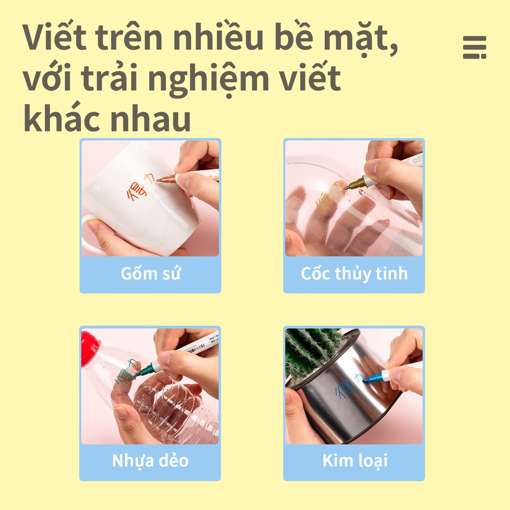 Bút dạ quang caligraphy hai đầu đi nét Deli - hộp 10 chiếc - 70704