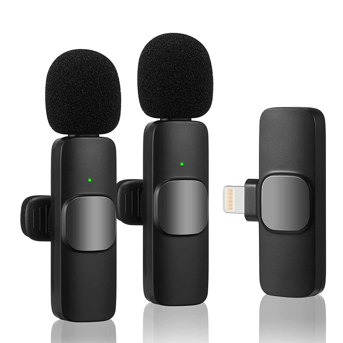 Micro Thu Âm Cài Áo Không Dây Dùng Quay Tiktok, Quay Video - Hàng Chính Hãng - Micro - Iphone - 2 Mic