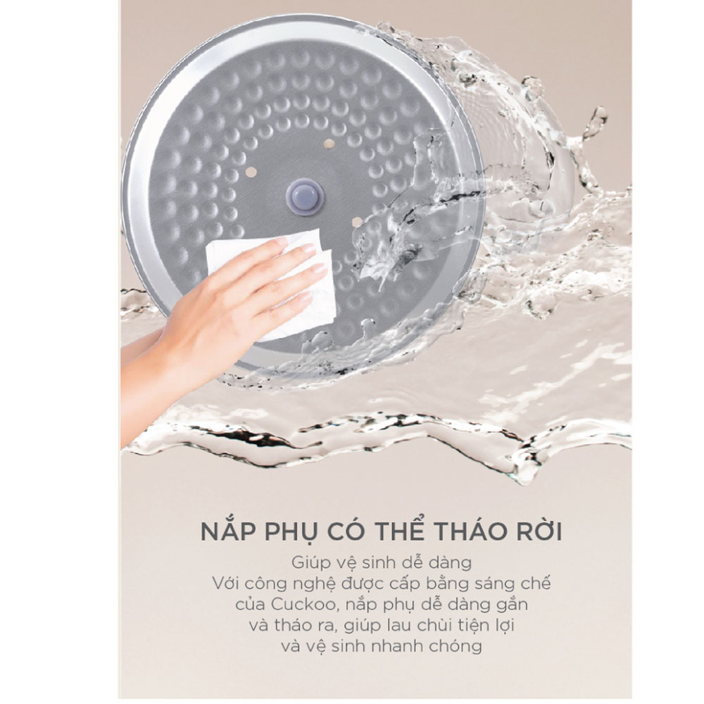 Nồi cơm điện Cuckoo 1.8L CR-1095 màu trắng- Công nghệ nhiệt 3D - bản quốc tế tiếng Anh - Hàng chính hãng CuckooVina