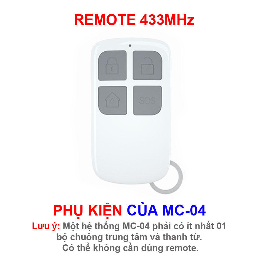 Cảm biến cửa từ Báo Khách - Chống Trộm MC-04, 140dB, dùng MẬT KHẨU, Remte, CHỐNG NƯỚC IP67