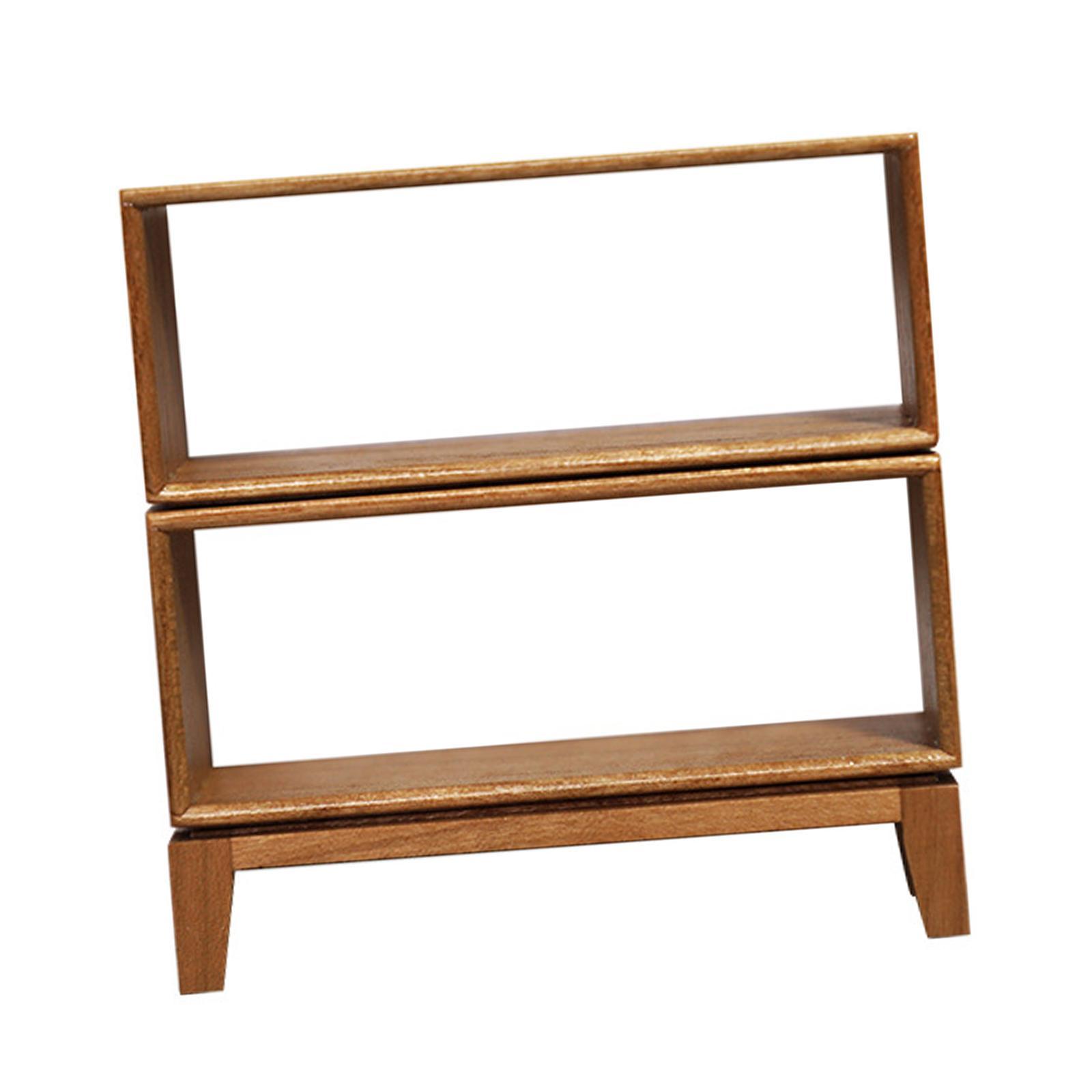 Dollhouse Cupboard Dollhouse Miniature Furniture Wooden DIY Accessory Dual Layer, DIY Model Combination Cabinet for Boys Girls Birthday Gifts