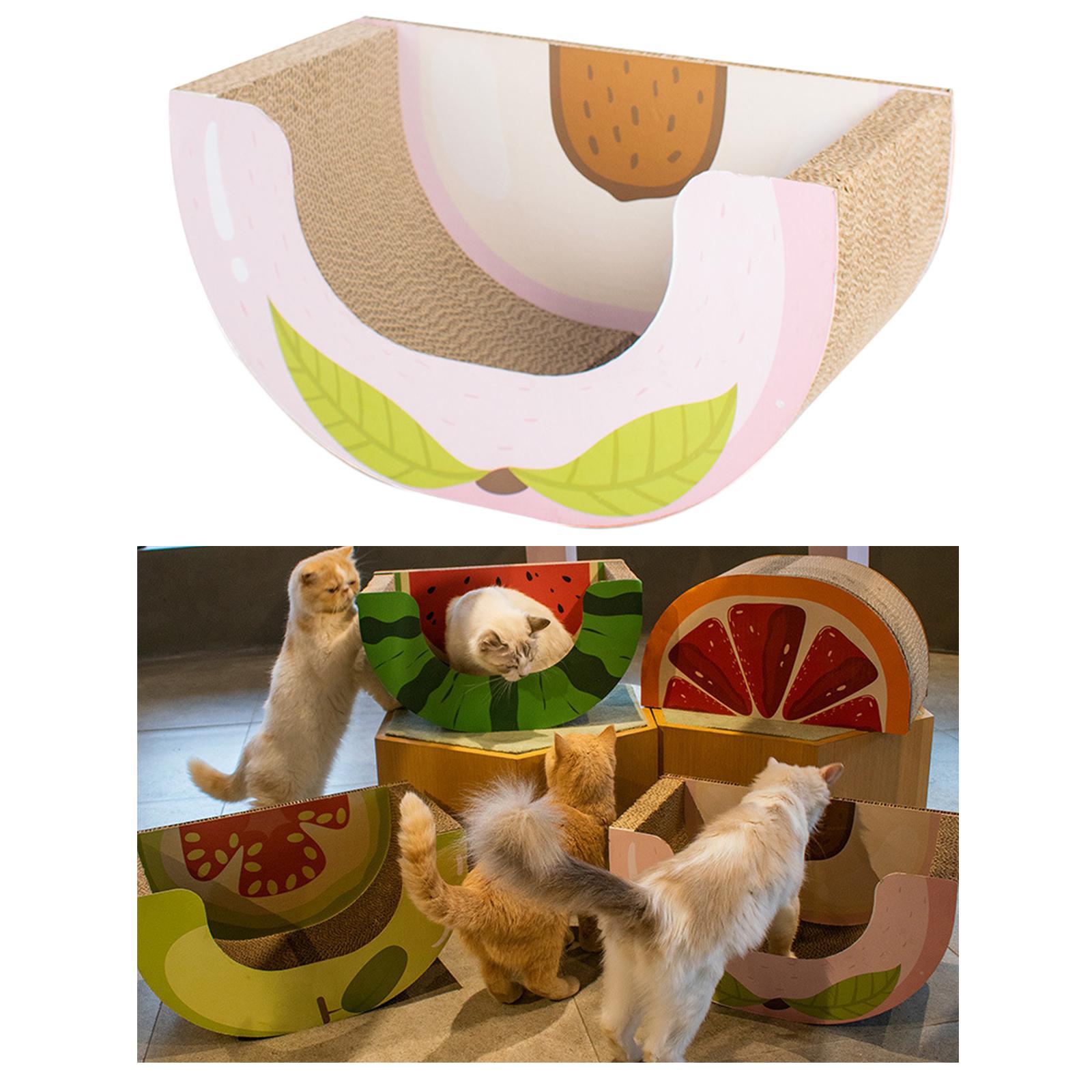 Corrugated Cat House Fruit Toy with Scratching Board Cat House Cardboard Catnip