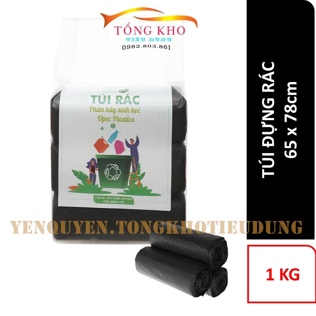 Túi rác tự phân hủy, túi rác thân thiện với môi trường màu đen túi 1kg 3 cuộn 45*55cm, 55*65cm, 65*78cm