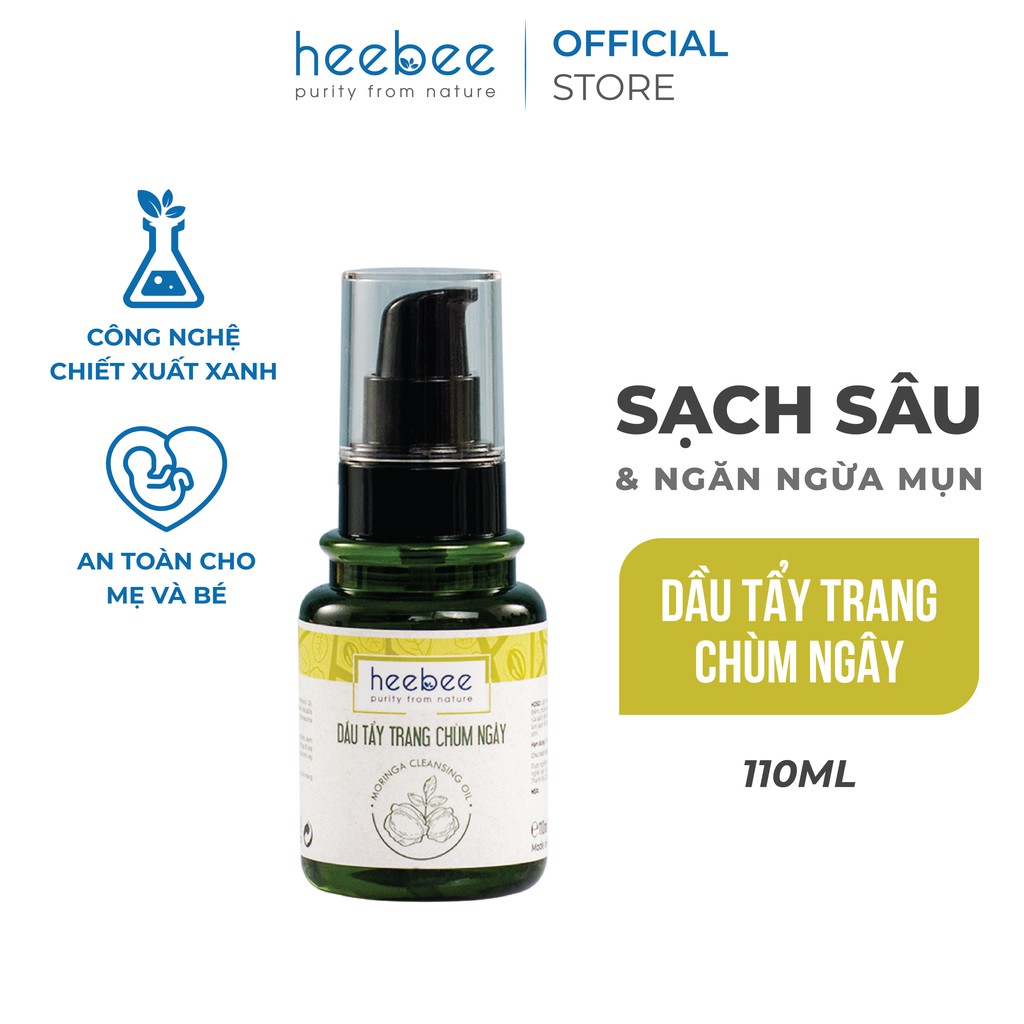 Dầu Tẩy Trang Chùm Ngây Heebee Giúp Sạch Sâu, Ngăn Ngừa Mụn 110ml