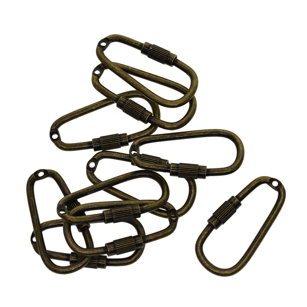 10 / 20pcs Mini Steel Carabiner Lock Carabiner Snap Hook Carabiner Clips For Camping, Fishing