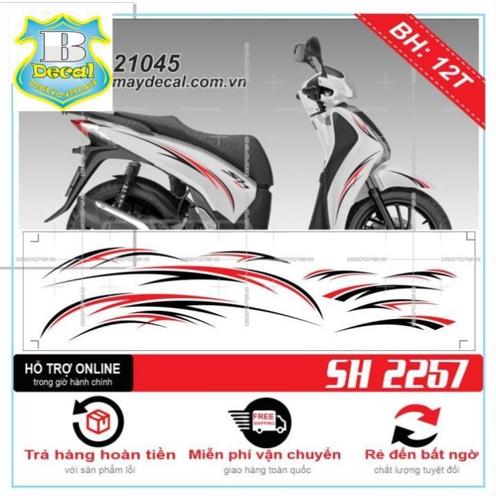 Tem rời dành cho SH 2019 CHỈ ĐỎ TRẮNG ĐEN
