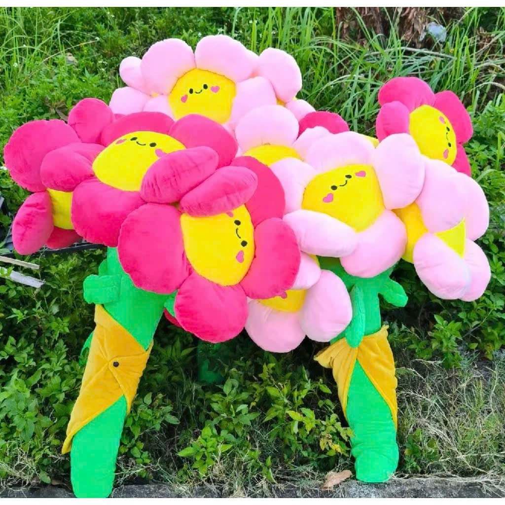 Gấu Bông Hoa Mặt Cười Hoa Nhồi Bông Xinh Xắn Quà Tặng Dễ Thương