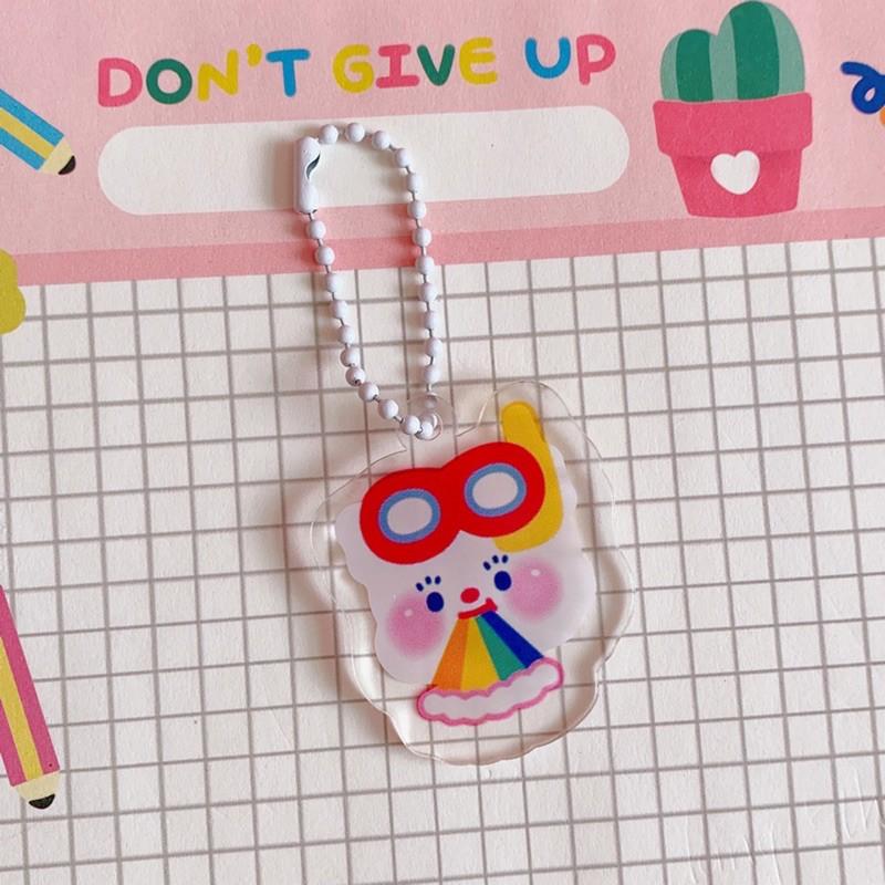 Móc khoá dễ thương đa năng Fluffy Bear - Móc khoá phụ kiện trang trí ví Almost Blue Binder Balo Airpod Planner- keychain