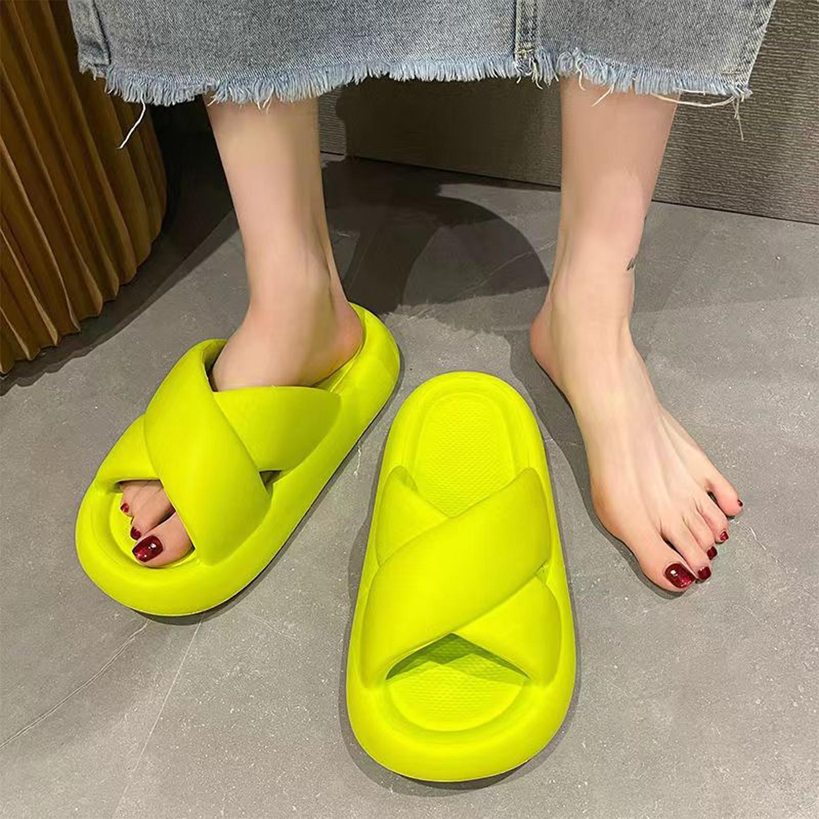 Pillow Slippers Open Toe Super Soft Slippers for Home Indoor Bathroom Unisex