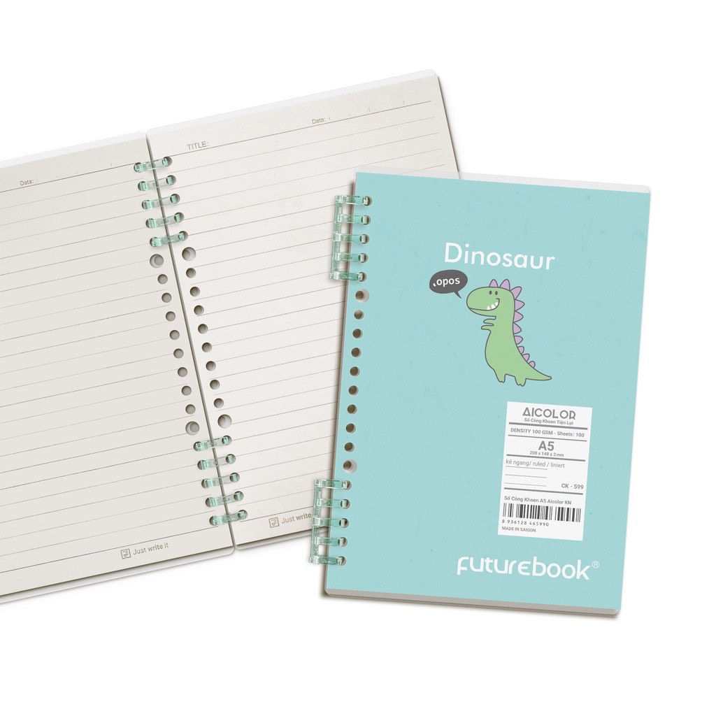 FUTUREBOOK-Sổ Còng Tiện lợi A5 –100Trang–Dòng Kẻ Ngang–Định Lượng 100Gsm. Mã Sản Phẩm CK599