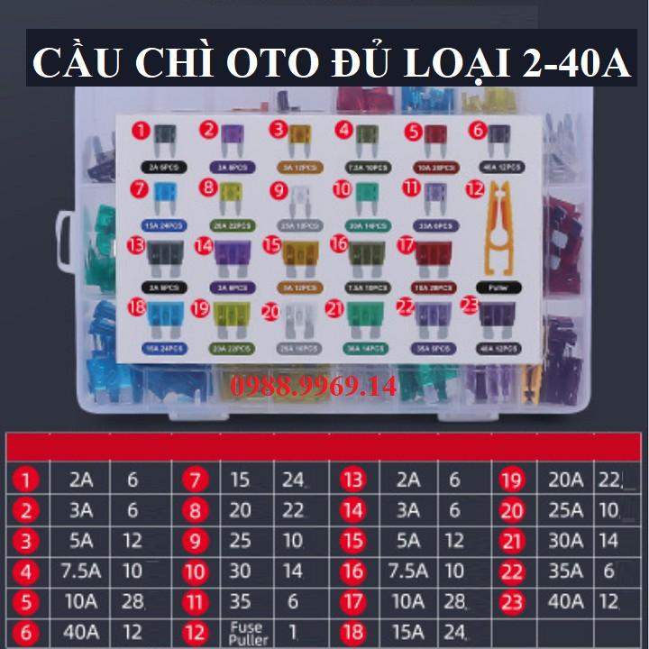 Cầu chì oto xe máy hộp 300c đủ loại 2-40A tặng gắp nhựa