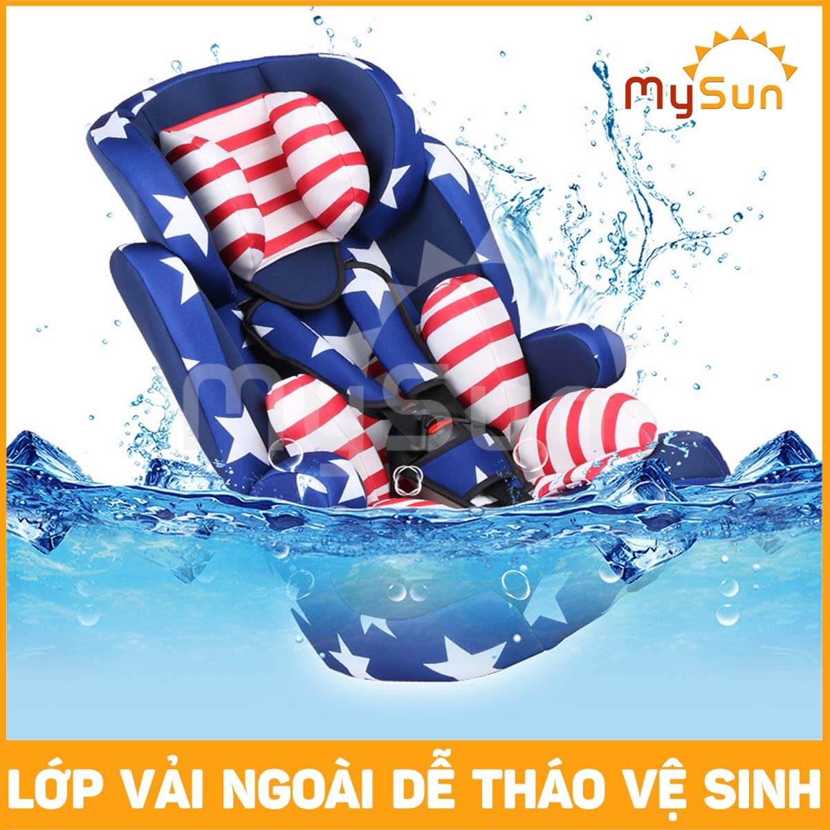 Ghế ngồi ô tô cho bé từ 6 tháng, trẻ em 1 tuổi đến 10 tuổi trên xe hơi MySun