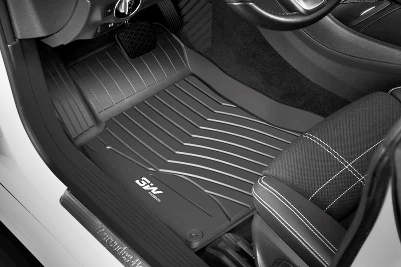 Thảm lót sàn dành cho xe ô tô Mercedes CLA 2014 Nhãn hiệu Macsim 3W chất liệu nhựa TPE đúc khuôn cao cấp - màu đen