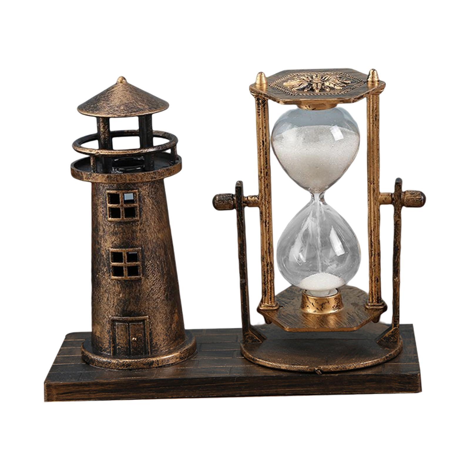 European Retro Style Lighthouse Hourglass Sand Timer for Desk New Year Gift