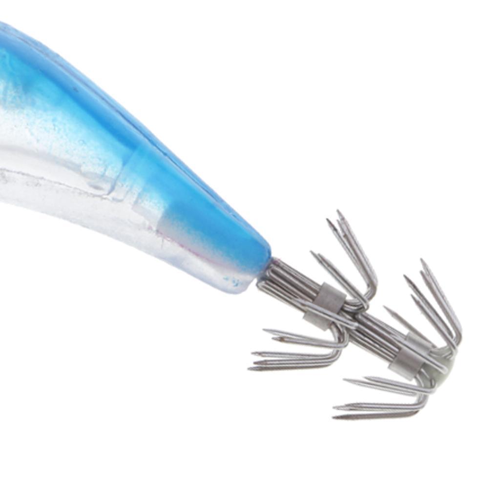 Glow In Dark Squid Jigs Hooks Blue Shrimp Fishing Lures With Luminous Hook