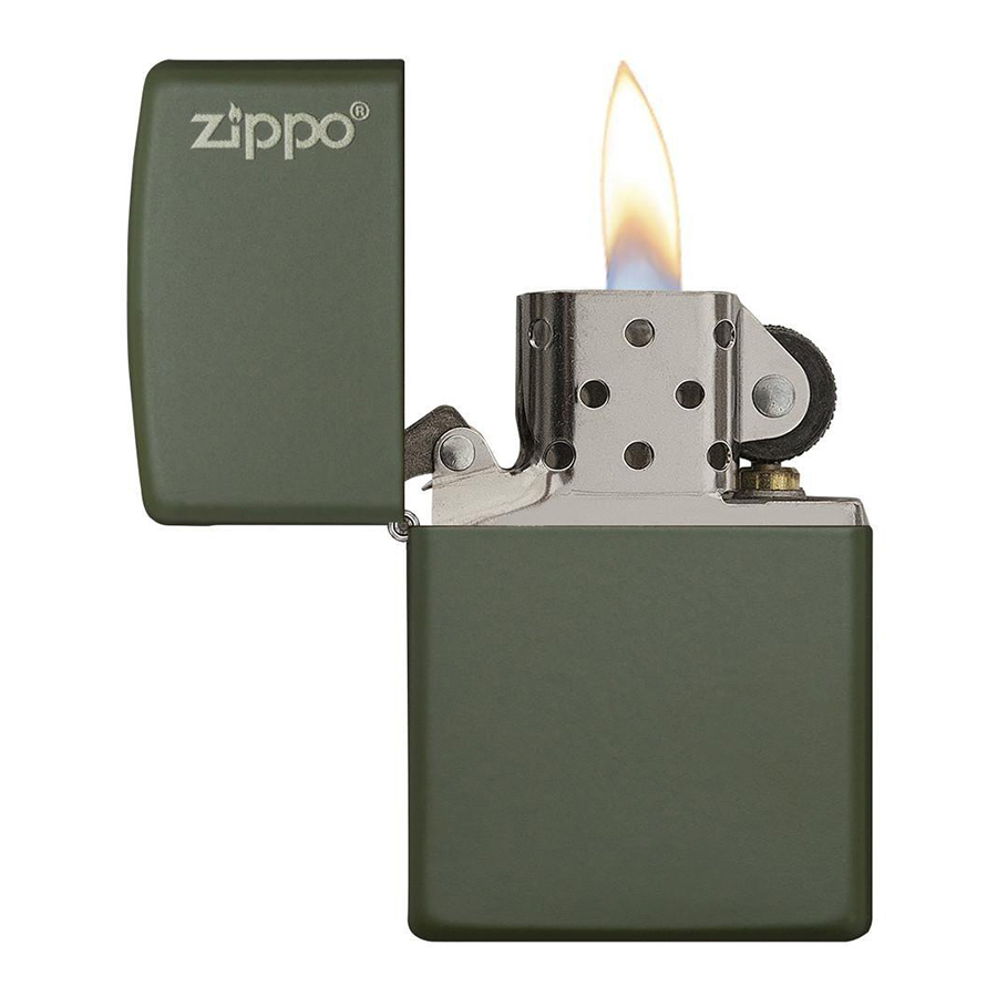 Bật Lửa Zippo 221zl Green Matte With Bật Lửa Zippo Logo