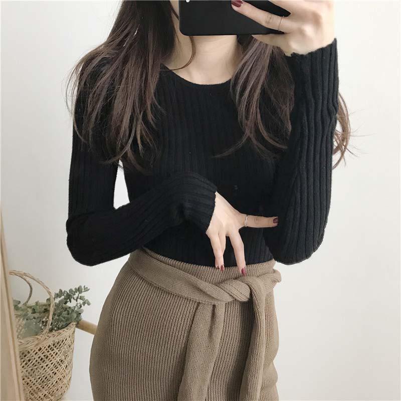 Áo Len Dài Tay Cổ Tròn Thời Trang Dành Cho Nữ