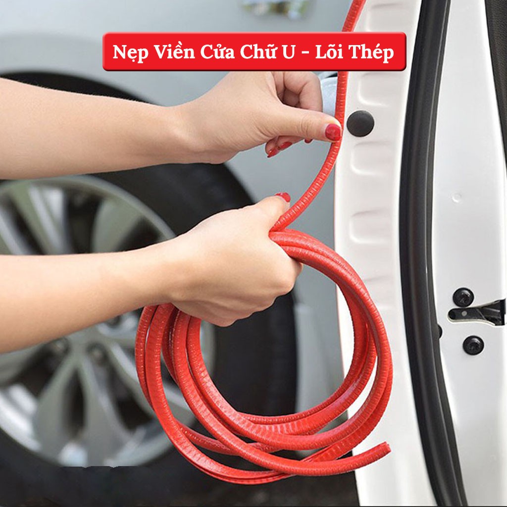 Nẹp viền cánh cửa lõi thép màu xanh, u lõi thép, viền bảo vệ chống va chạm cánh cửa ô tô