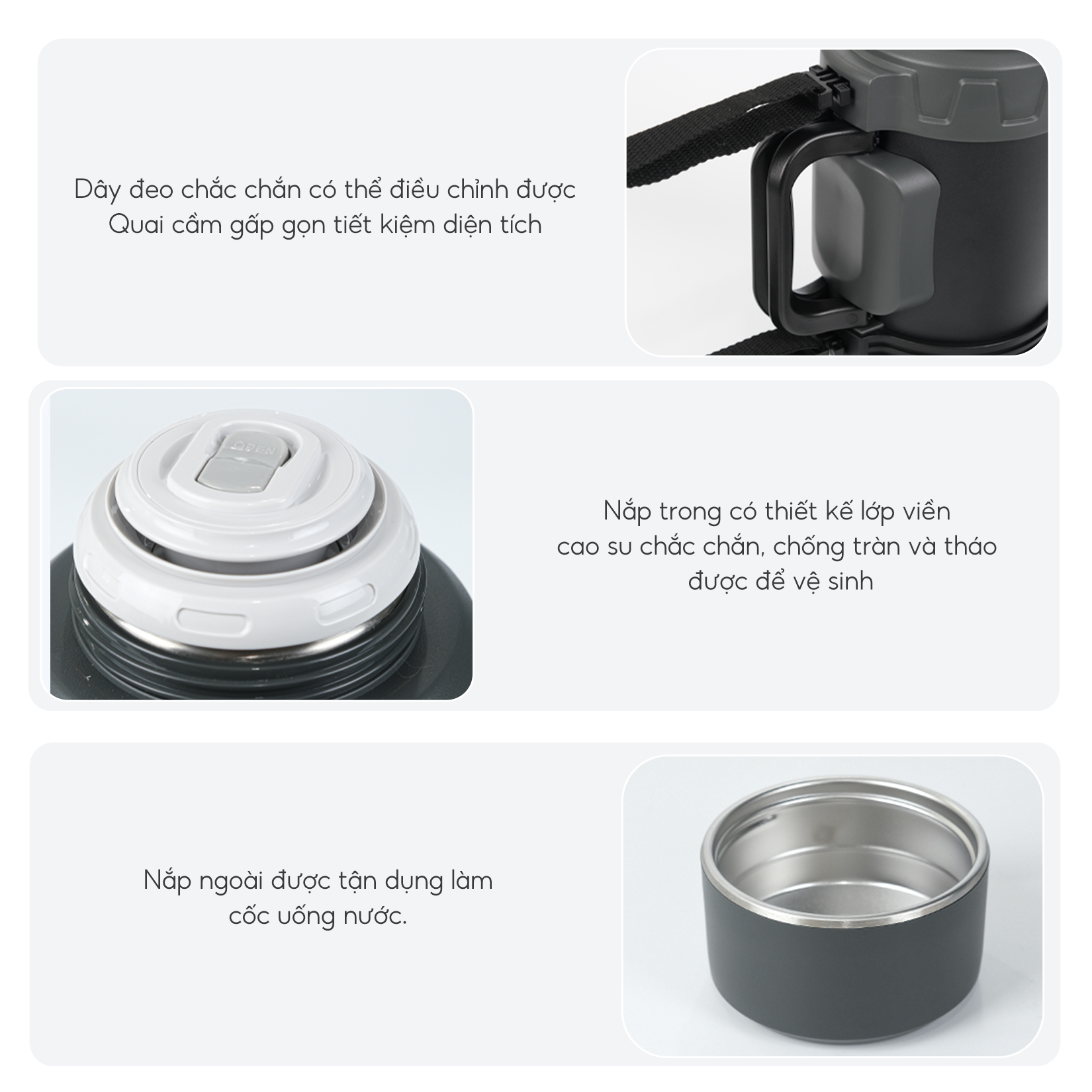 Phích nước giữ nhiệt Lebenlang LBL3030, bình giữ nhiệt dung tích 1600ml - hàng chính hãng