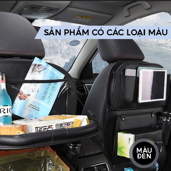 Túi Treo Đồ Sau Lưng Ghế Xe Ô Tô Đa Năng Kết Hợp Bàn Ăn Xếp Gọn Tiện Lợi Chất Liệu Da Pu Cao Cấp Sang Trọng QC-046