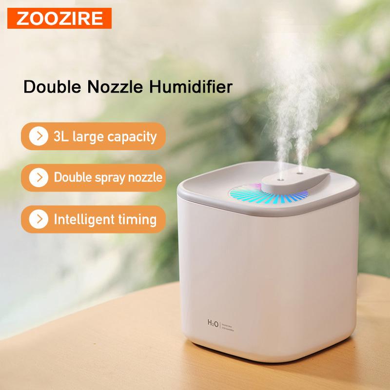 3L Máy Tạo Độ Ẩm Không Khí Tinh Dầu Hương Thơm Khuếch Tán Đôi Đầu Phun Bằng Coloful LED Siêu Âm Ẩm Khuếch Tán Hương Thơm