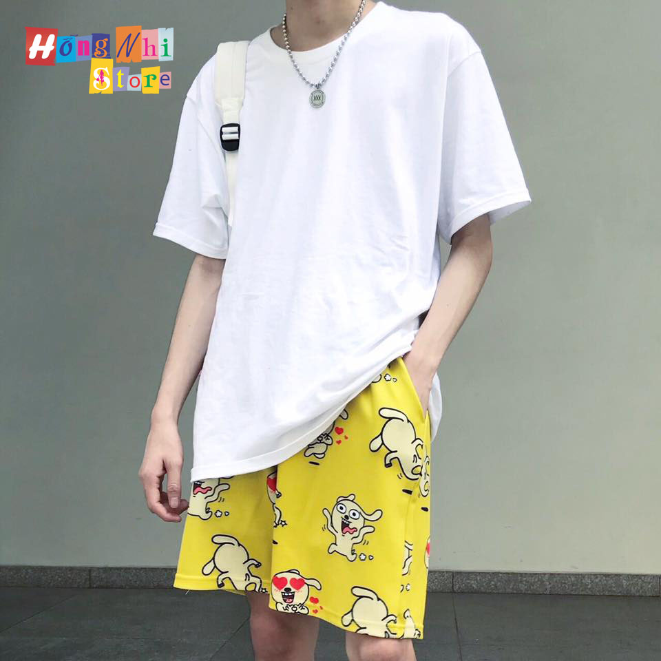 Quần Short Cartoon Unisex Hình Con Chó - Quần Đùi Hoạt Hình Siêu Cute - MM