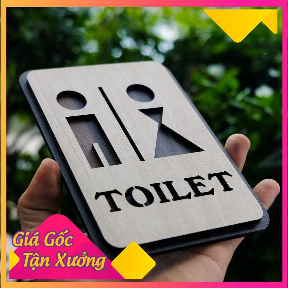 Bảng toilet Nam vs Nữ bằng gỗ 155x120mm | trang trí homestay