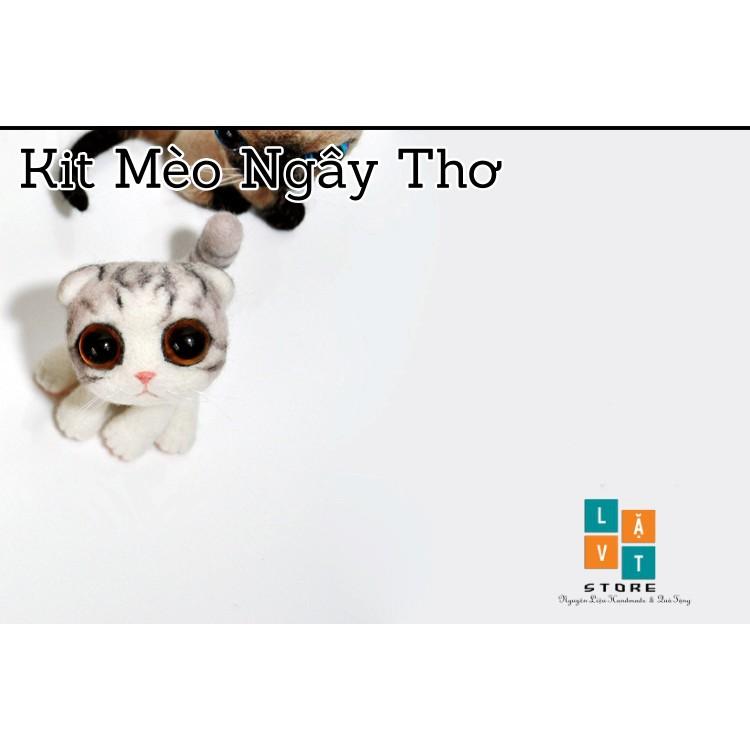 Bộ Len Chọc Làm Mèo Nũng Nịu - Needle Felting Cat - Handmade, diys