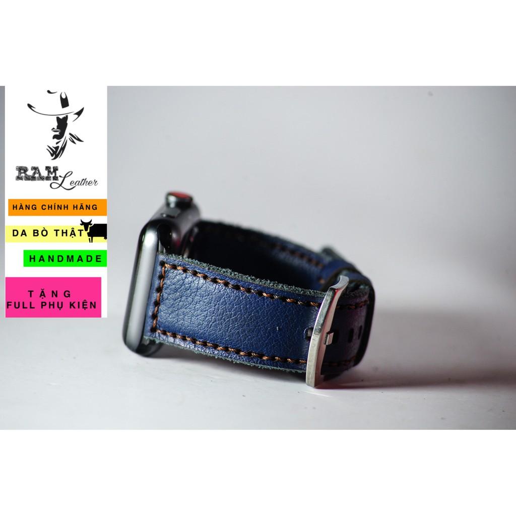 Dây đồng hồ RAM Leather da bò thật xanh navy - RAM classic 1958 -