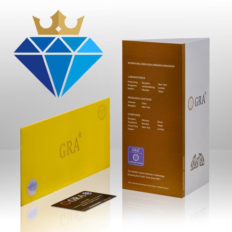 Kim cương nhân tạo Mỹ Moissanite giác cắt tròn màu xanh lá