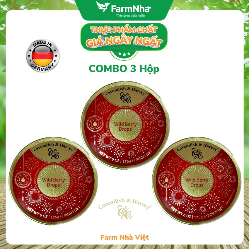 (Combo 3 Hộp) Kẹo Trái Cây Cavendish &amp; Harvey Vị Wild Berry Phiên Bản Đặc Biệt Xuân Năm Mới