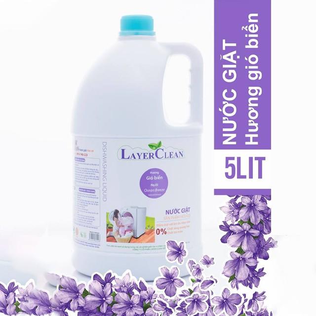 {HÀNG VIỆT NAM} Nước Giặt Hữ Cơ Hương Gió Biển 5L Organic Layer Clean Không Chứa Hóa Chất An Toàn Cho Da