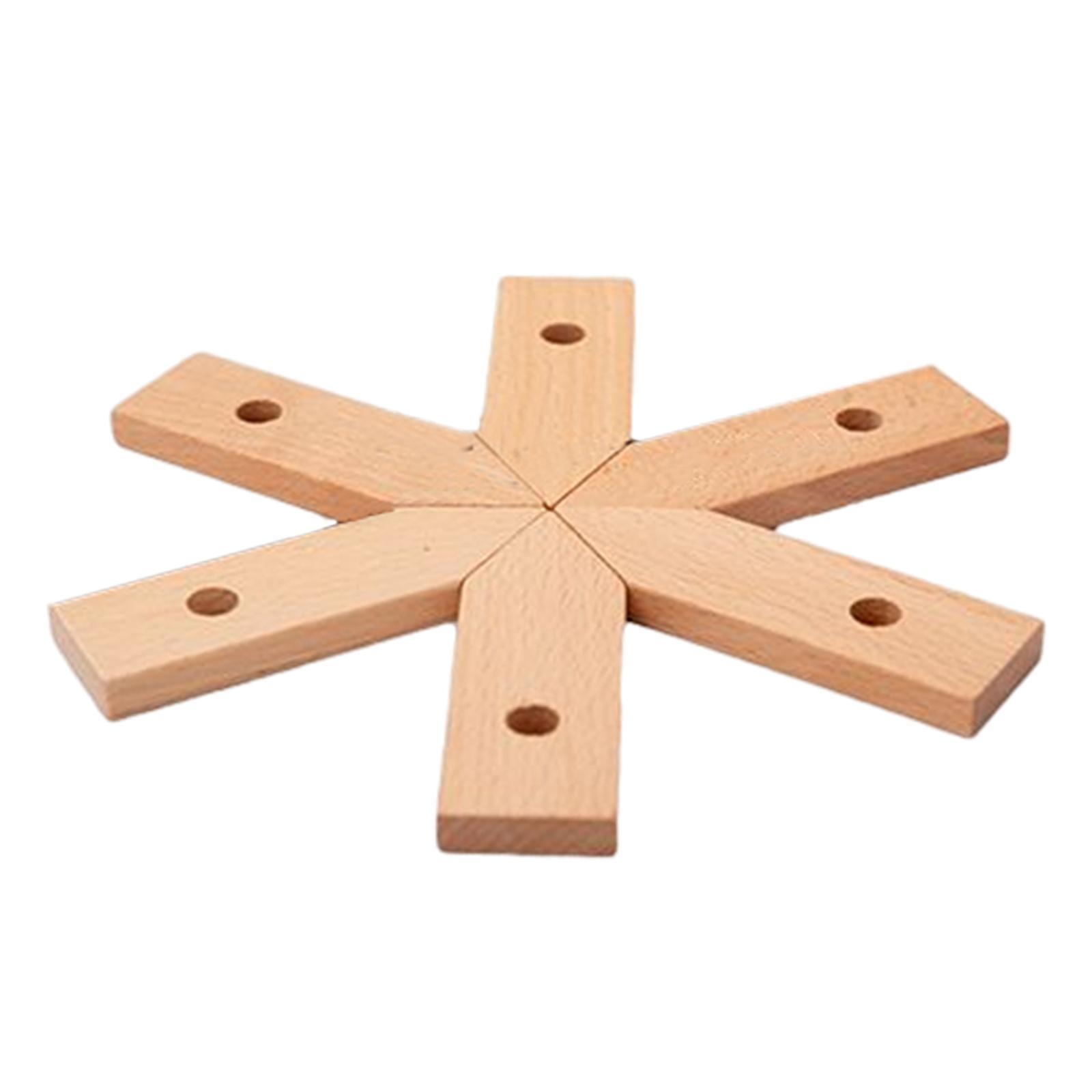 Wooden Placemat Dining Table Mat Coasters Beech Wood Drinkware for Outdoor