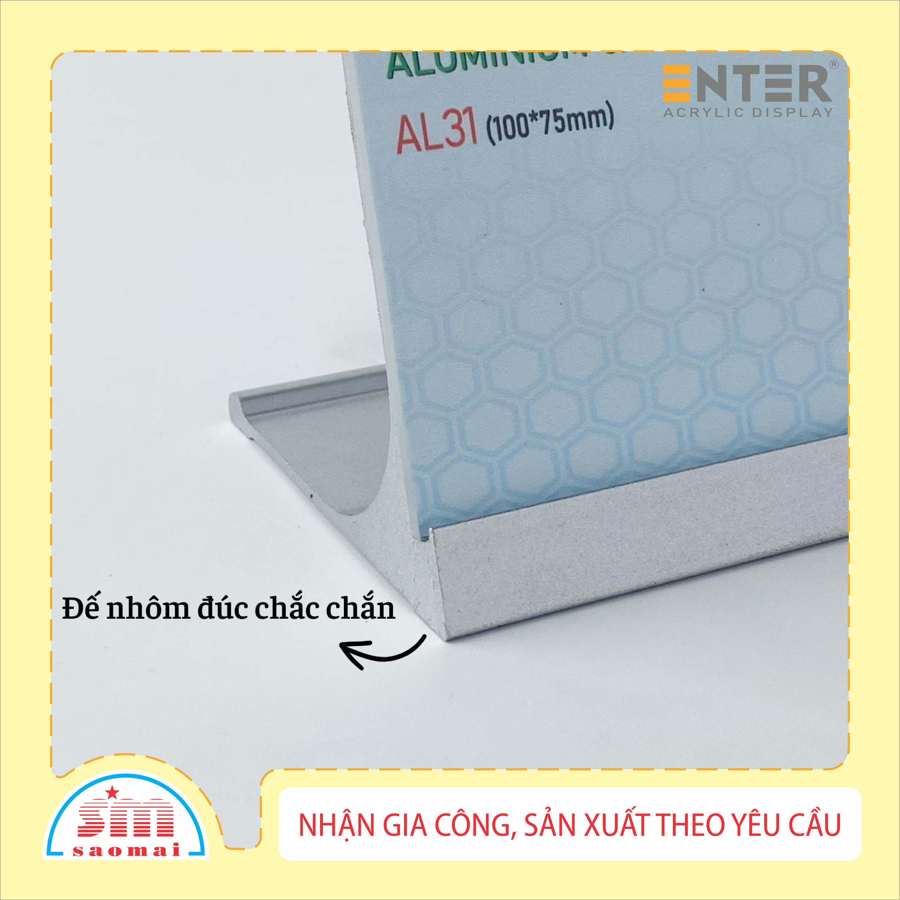 Bảng thông tin để bàn nhôm Enter AL31 100x75mm