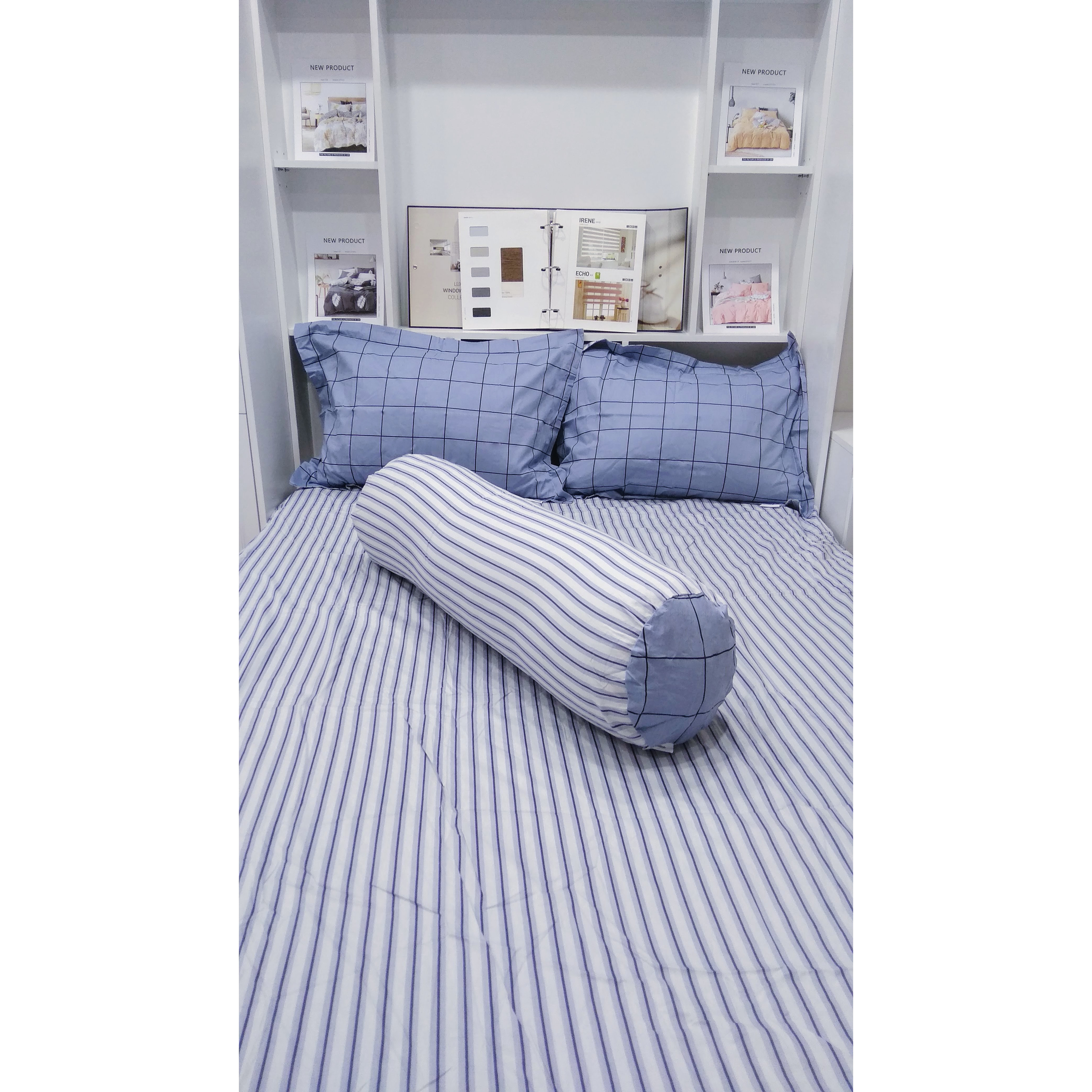 Bộ Bọc Ga Gối Nệm 100% Cotton Hàn Quốc CASA BELLO (4 món)