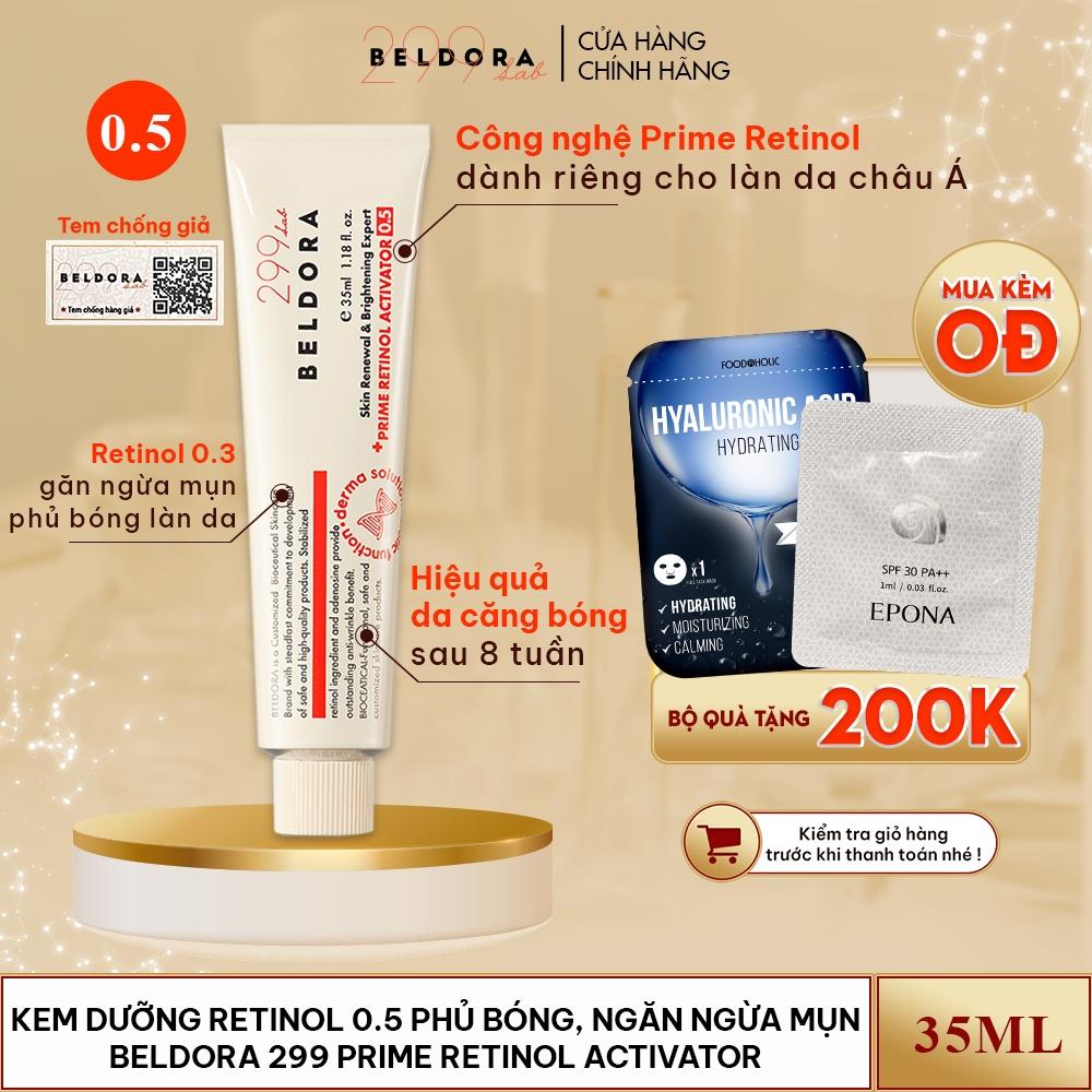 KEM DƯỠNG RETINOL 0.5 PHỦ BÓNG, NGĂN NGỪA MỤN BELDORA 299 PRIME ACTIVATOR 35ML