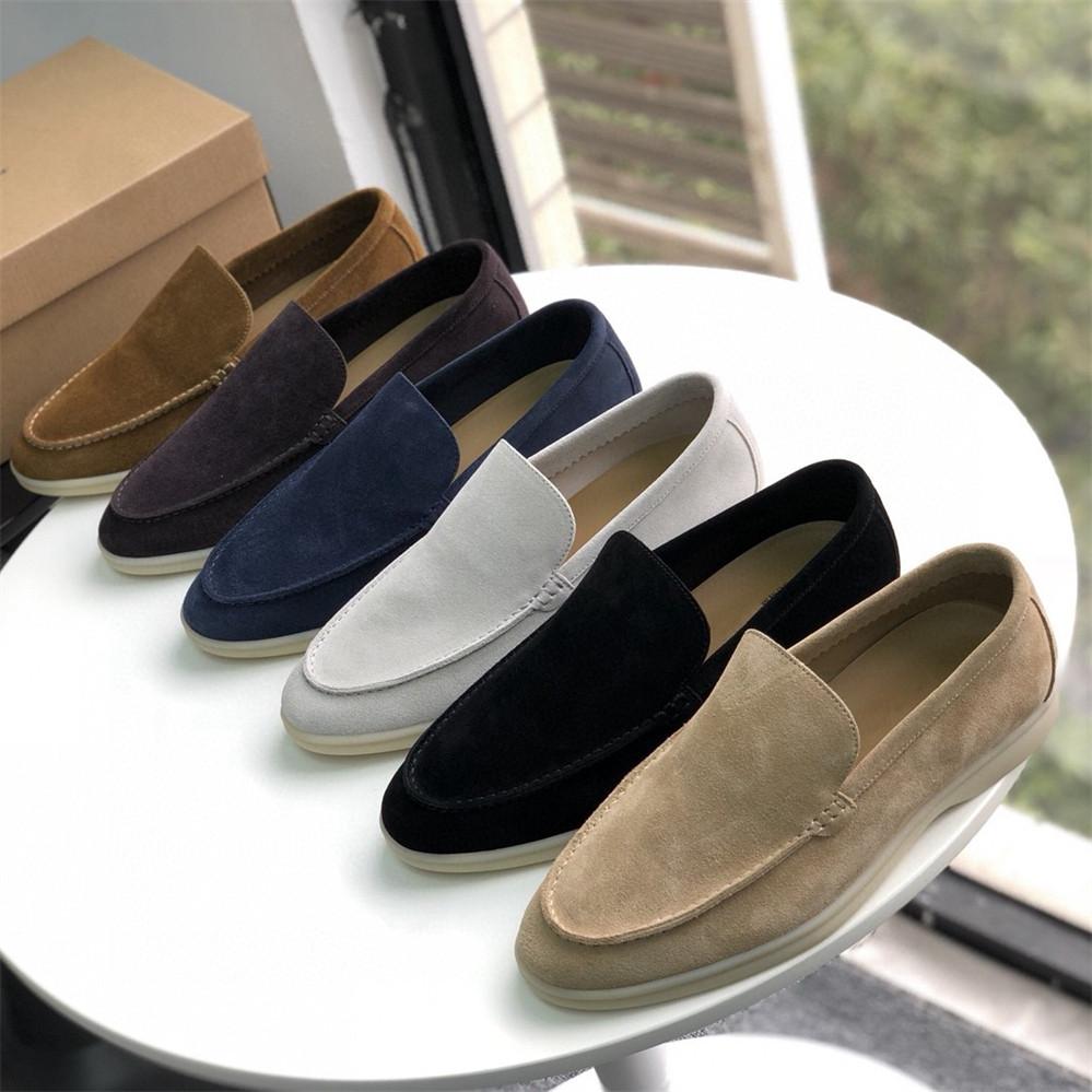 LCRTZKG Da Mens Flat Bottom Casual Giày Vòng Đầu Mùa Xuân Thu Màu