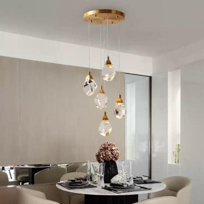 Đèn thả phale giọt nước cho phòng khách, thông tầng, lối bậc thang HTK 027 DT