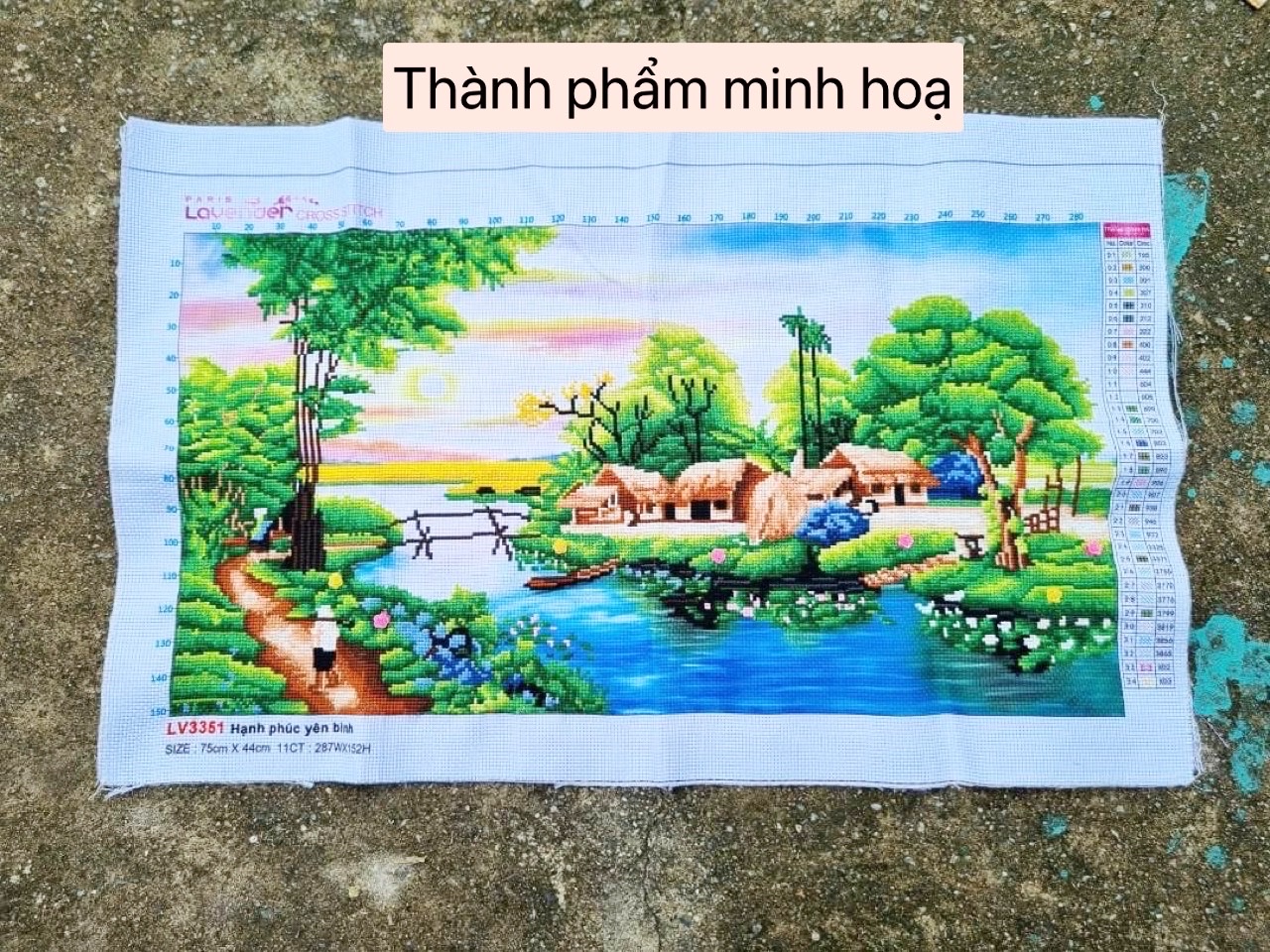 Tranh thêu chữ thập Phật di lặc 624, kích thước 121 x 60 cm