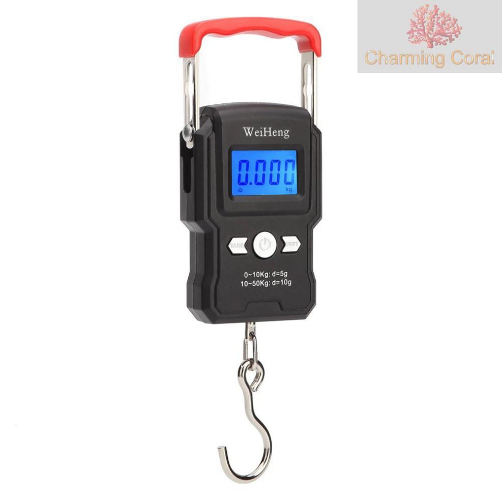 Cân điện tử cầm tay có móc treo màn hình LCD 50kg/5g sử dụng đa năng