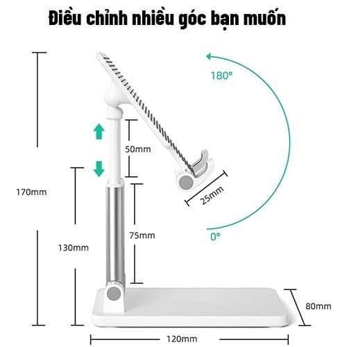 Giá đỡ điện thoại  ,máy tính ,đa năng ,có thể gấp gọn để bàn hợp kim nhôm chắc chắn ,đế chống trơn trượt tiện dụng