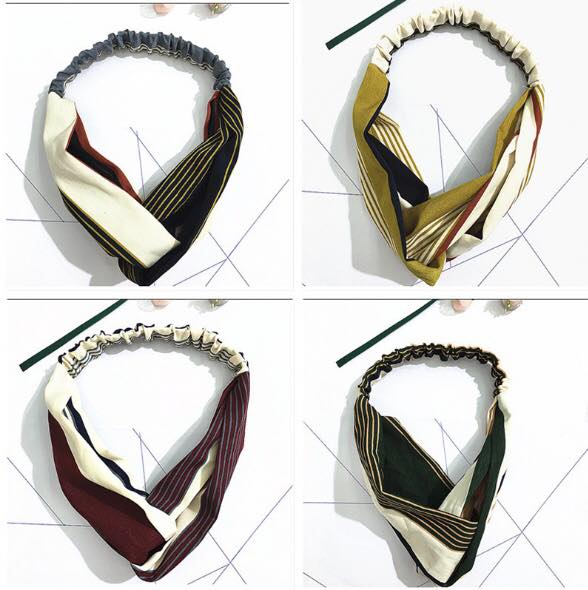 Băng đô Turban mẫu kẻ thanh lịch