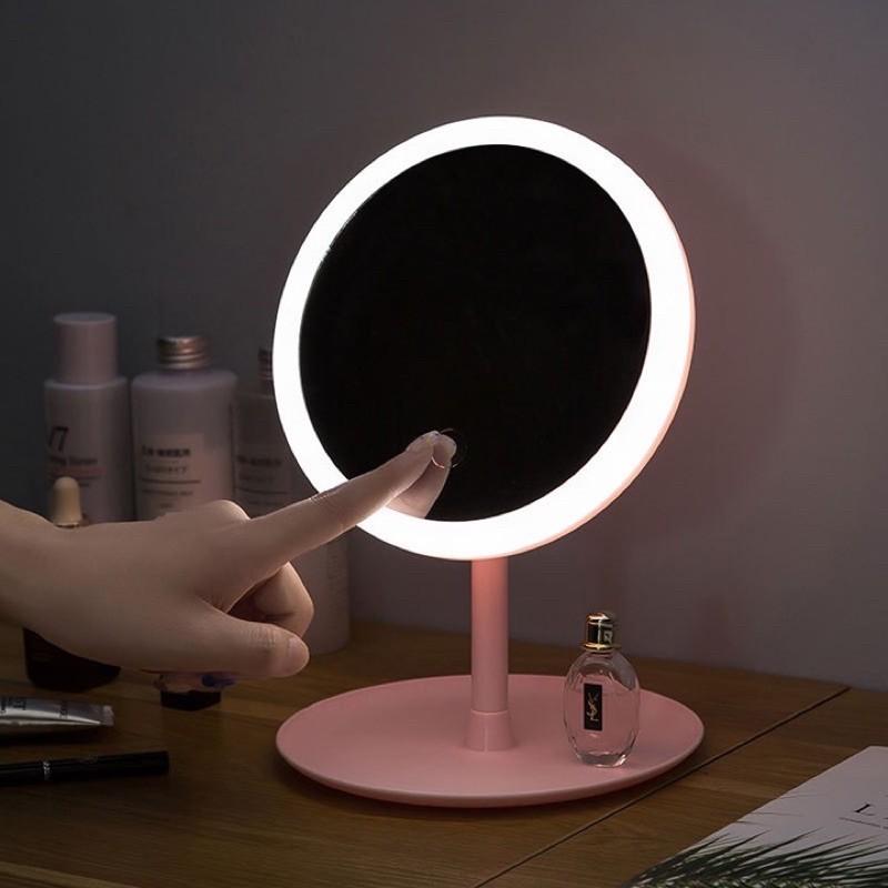 Gương soi trang điểm để bàn có đèn led loại đẹp ( màu ngẫu nhiên )