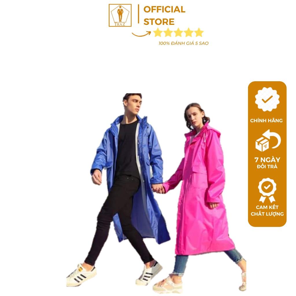 Áo Mưa Dây Kéo Vải Dù Tổ Ong TRAZ Cao Cấp màu đỏ, hồng, xanh lá, xám, xanh đậm, vàng