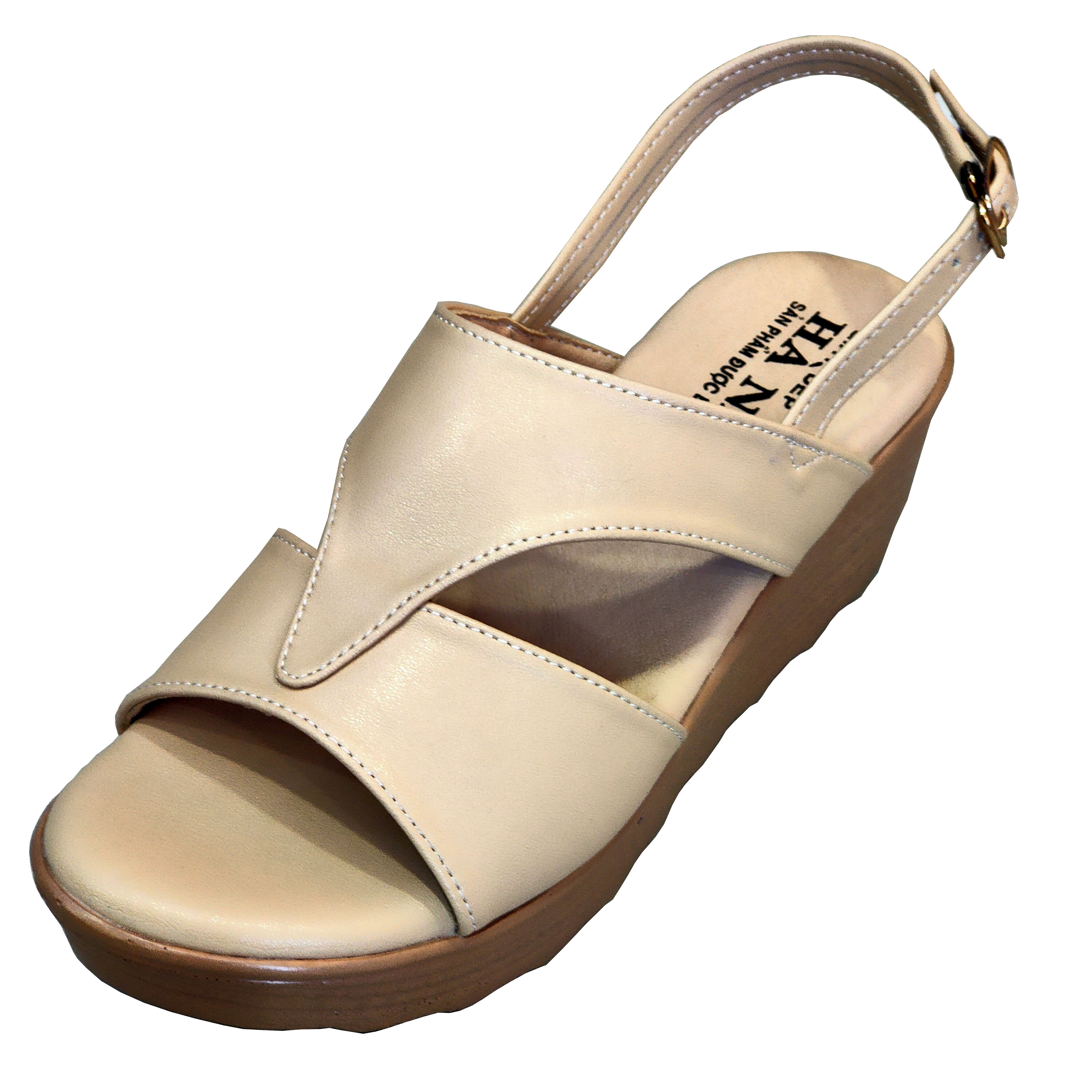 Giày sandal nữ HÀ NAM đế xuồng gót cao 6cm DNU2025