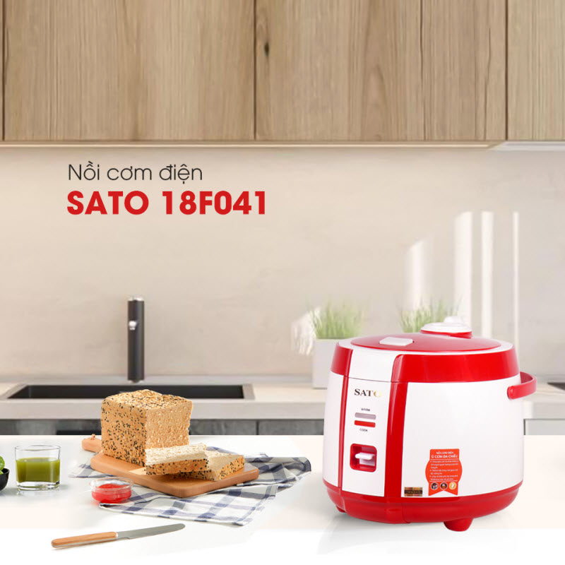 Nồi Cơm Điện SATO 18F041 1.8L - Thiết kế sang trọng hiện đại, màu sắc tinh tế - Miễn phí vận chuyển toàn quốc - Hàng chính hãng