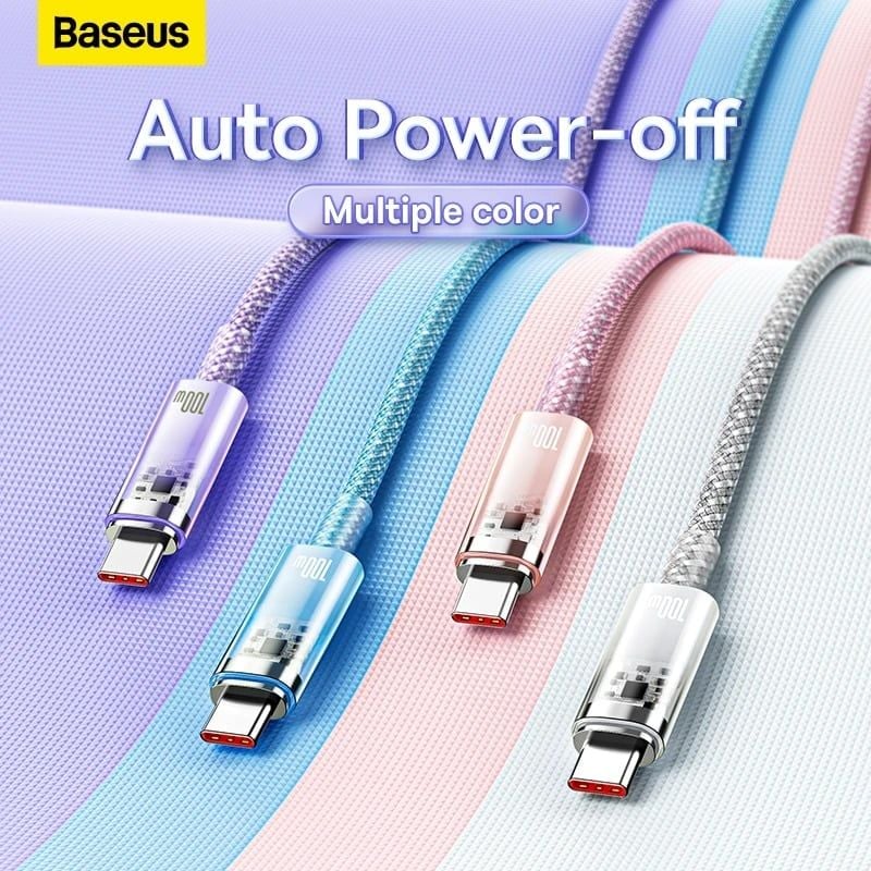 Cáp Sạc Nhanh Tự Ngắt Baseus Explorer Series 2 USB to Type-C 100W dùng cho Samsung Huawei Xiaomi Honor (Smart Power-Off with Smart Temperature Control, Fast Charging Cable) - Hàng chính hãng