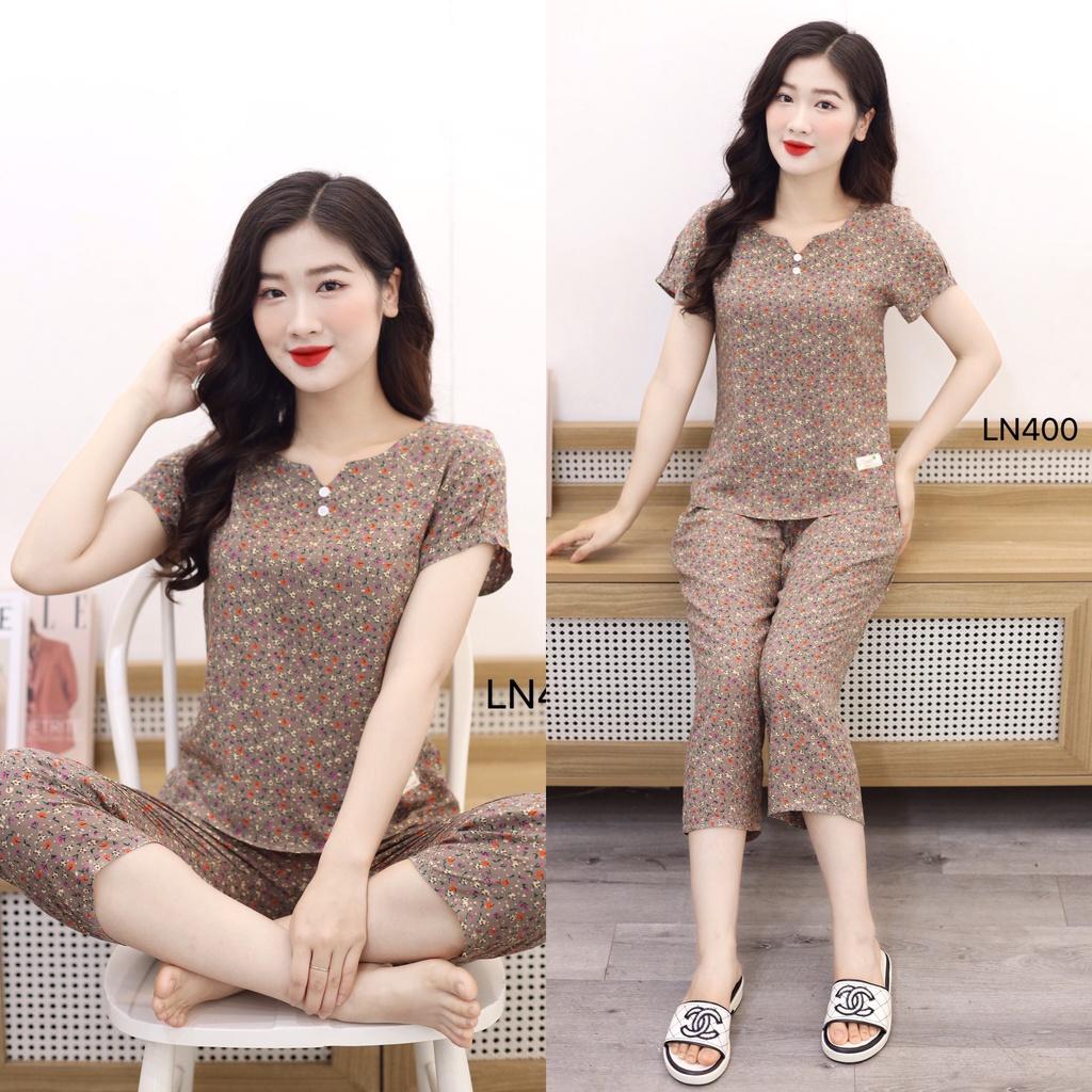 Bộ quần áo ngủ nữ dài mặc nhà đẹp chất lanh nhung cao cấp