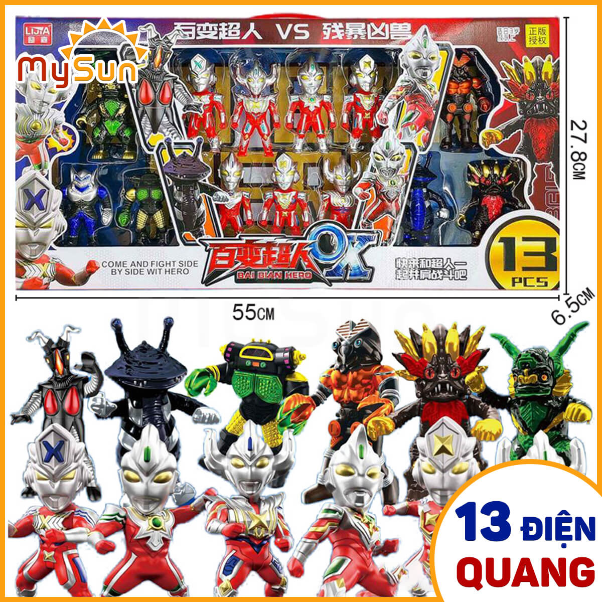 Mô hình Ultraman Tiga siêu nhân đồ chơi cho bé trai cỡ lớn MySun